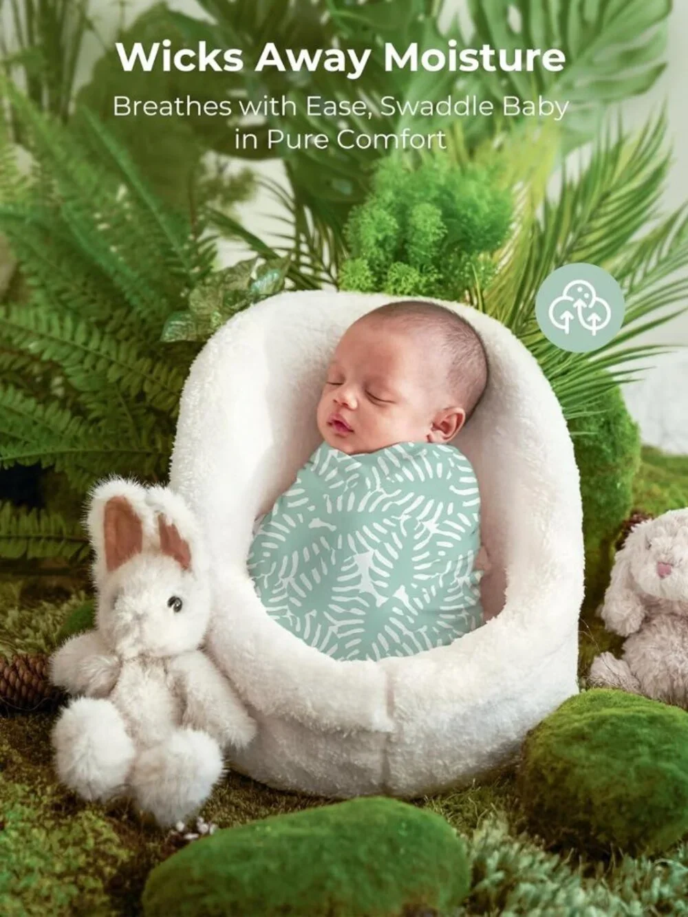 Large 4-Pack Muslin Swaddle Blankets, Breathable & Skin-Friendly Baby Gifts